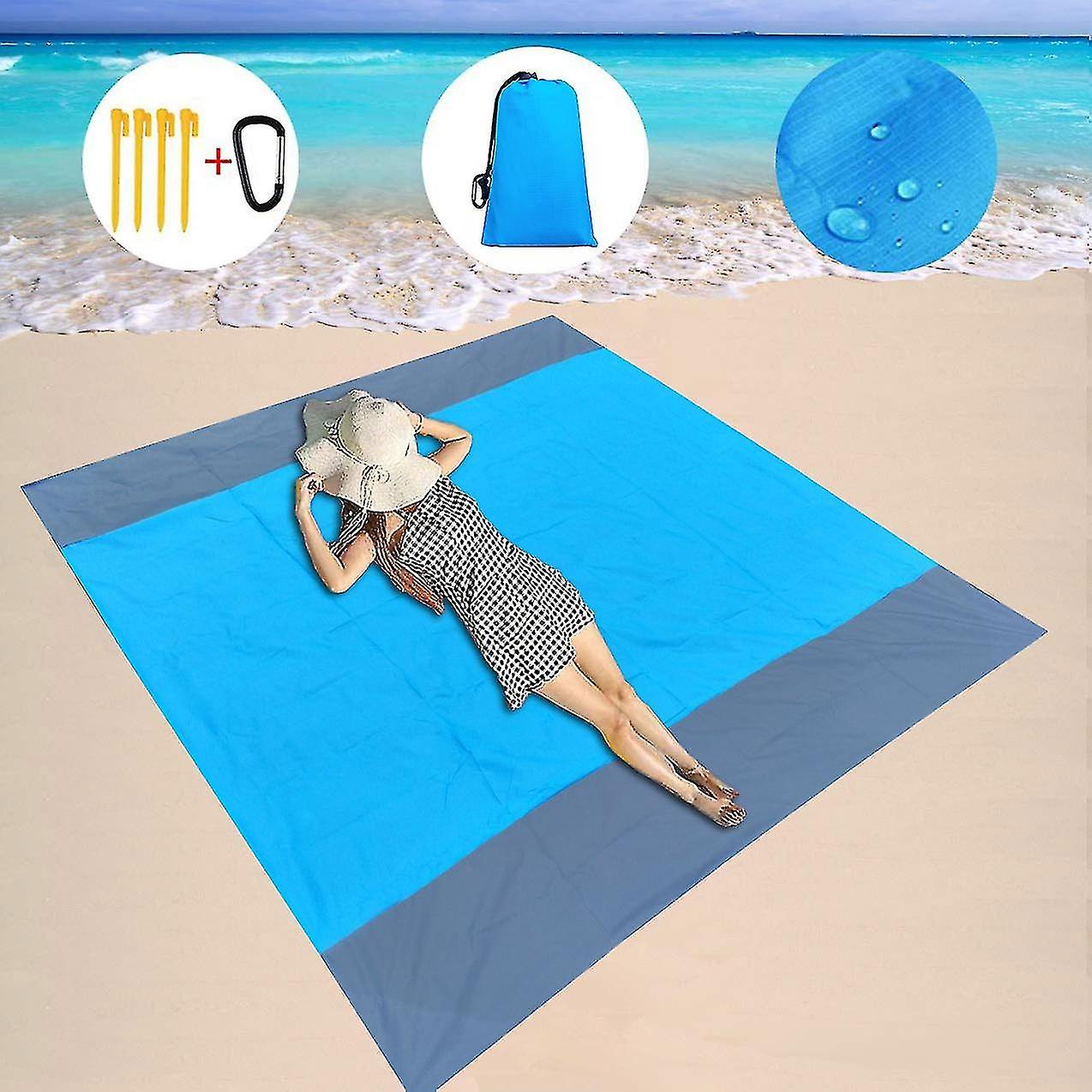 Beach Blanket Sandproof Waterproof， Extra Large Sand Free Beach Mat For Beach， Camping， And Picnic