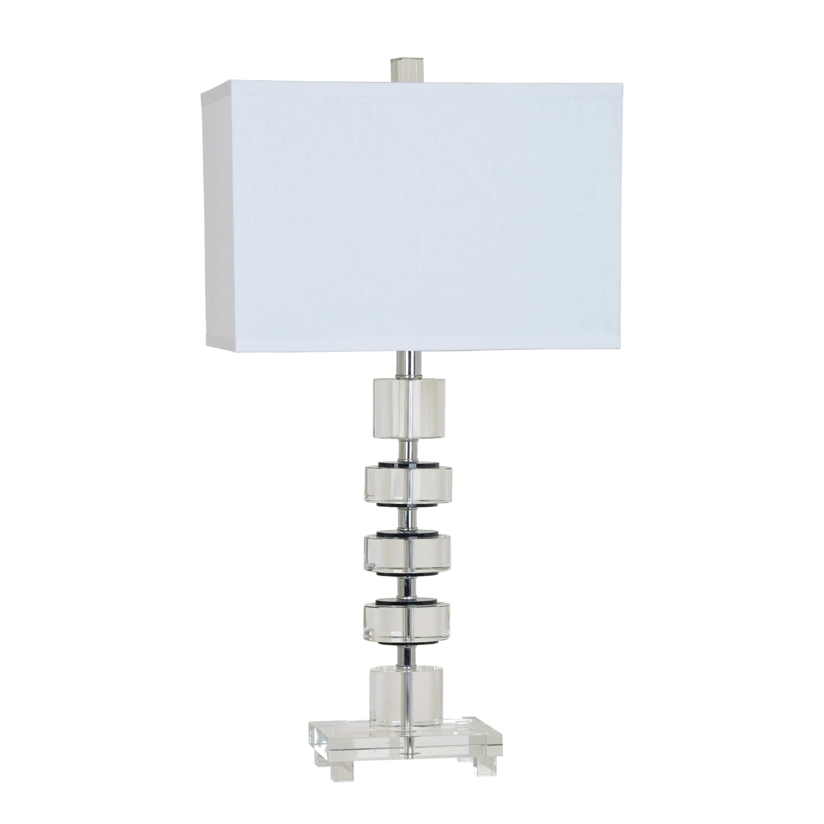 Olivia Crystal and Grey 28-inch Table Lamp