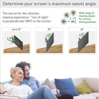 Barkan a Better Point of View Barkan 29 in. to 65 in. Full Motion - 4 Movement Flat  Curved TV Wall Mount Black Patented Touch  Tilt UL Listed 3400.B