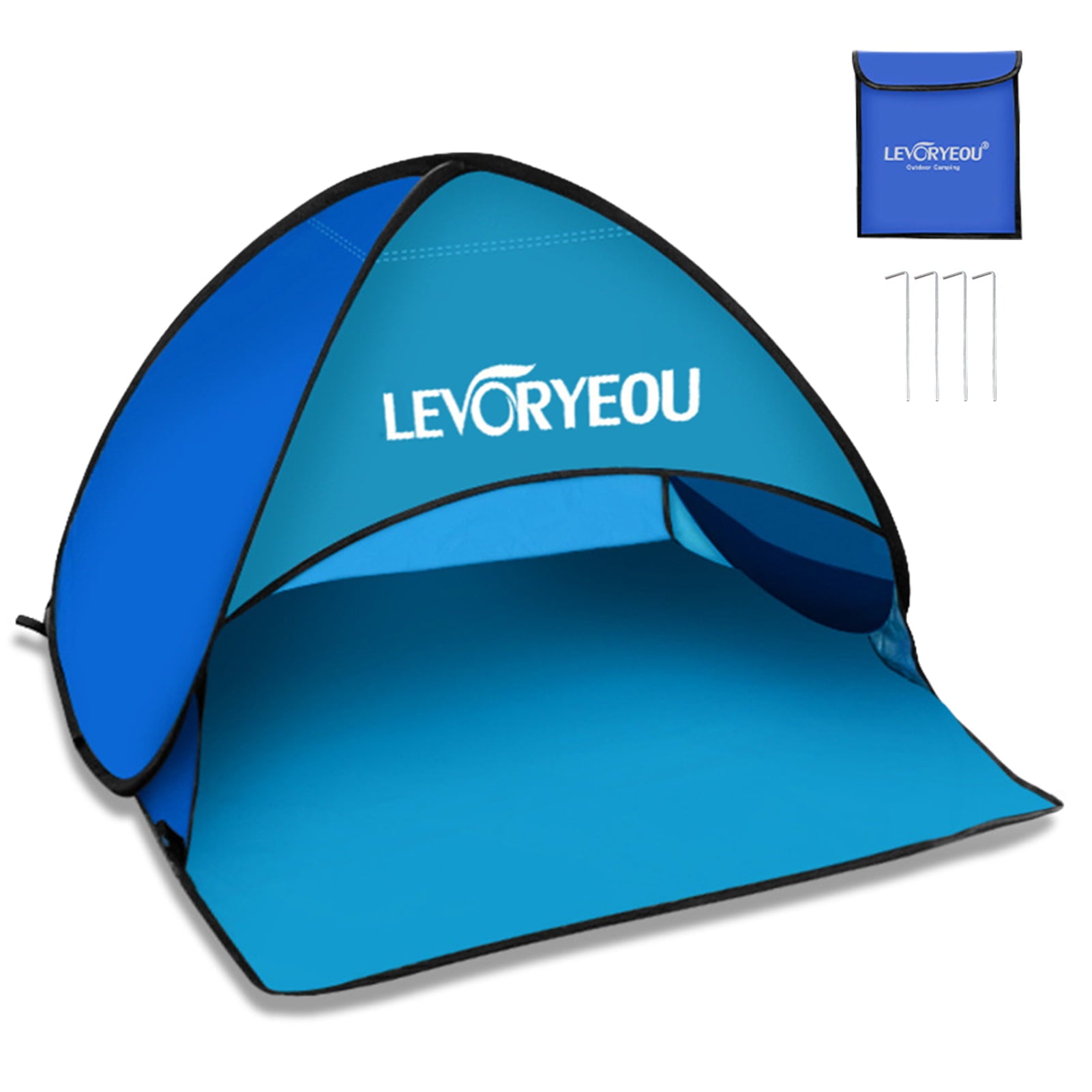 LEVORYEOU Multicolor Beach Sun Shade Canopy Instant Outdoor Beach Tent Shelter with Carry Bag