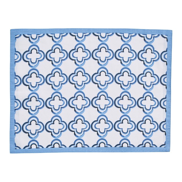 Patricia Heaton Home Blue Geo Reversible Placemat Set