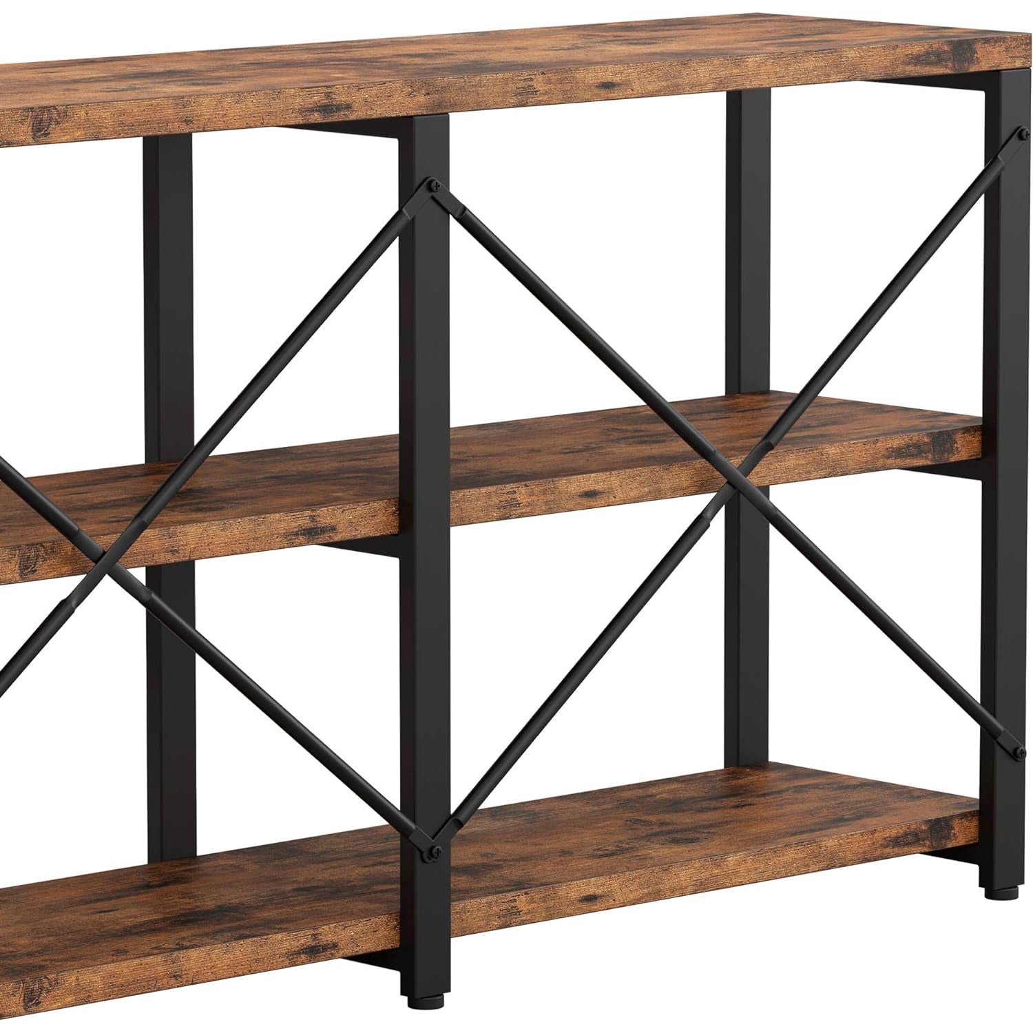 Entryway Console Table 55 in 3-Tier Hallway Table, TV Stand Entertainment Center Media Stand Industrial Style Vintage