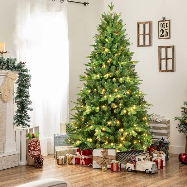 6FT PEandPVC Prelit Christmas Tree in Green