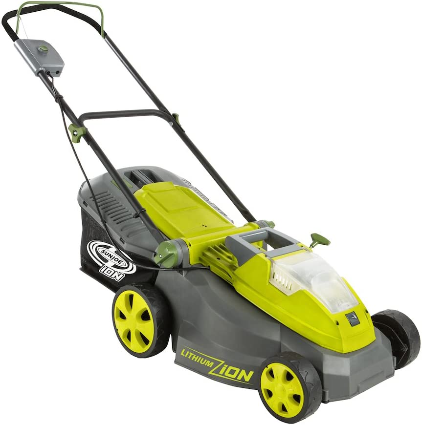 Sun Joe iON16LM 40-Volt 16-Inch Brushless Cordless Lawn Mower， Kit (w/4.0-Ah Battery + Quick Charger)