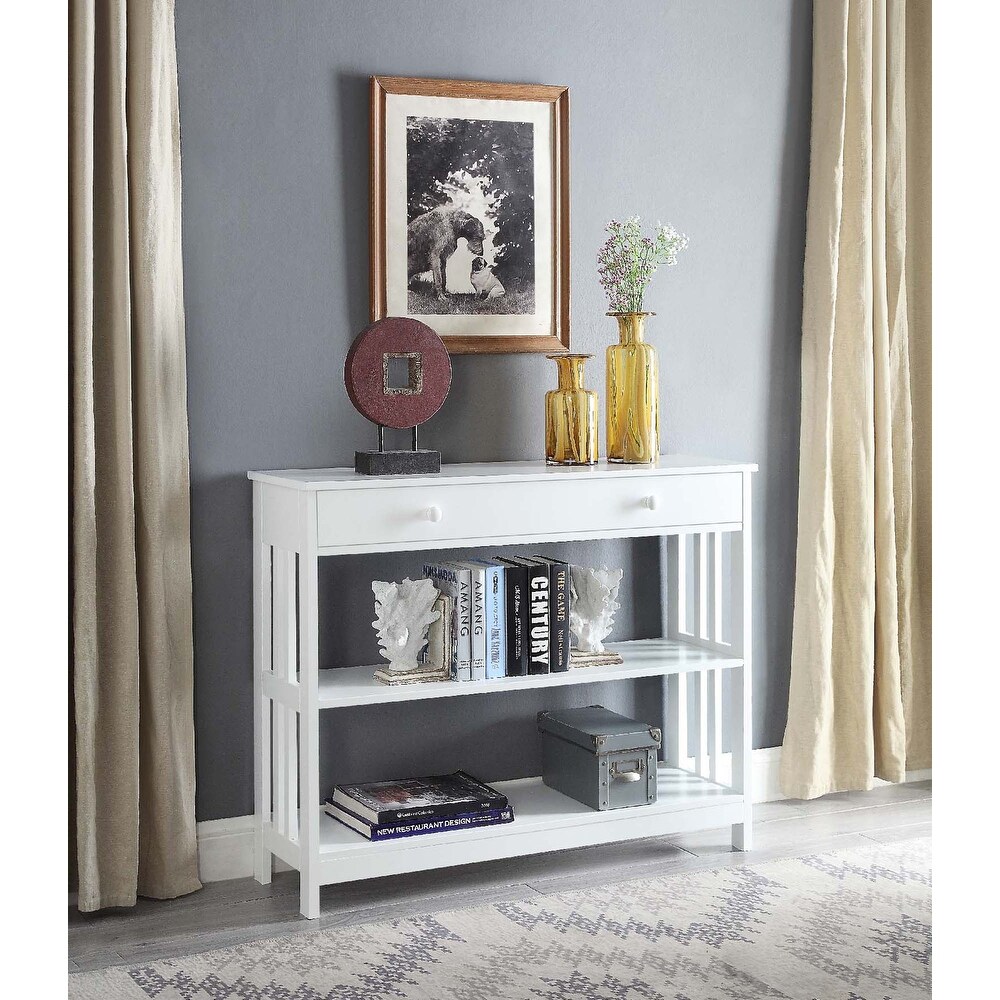 Convenience Concepts Mission 1 Drawer Console Table with Shelves