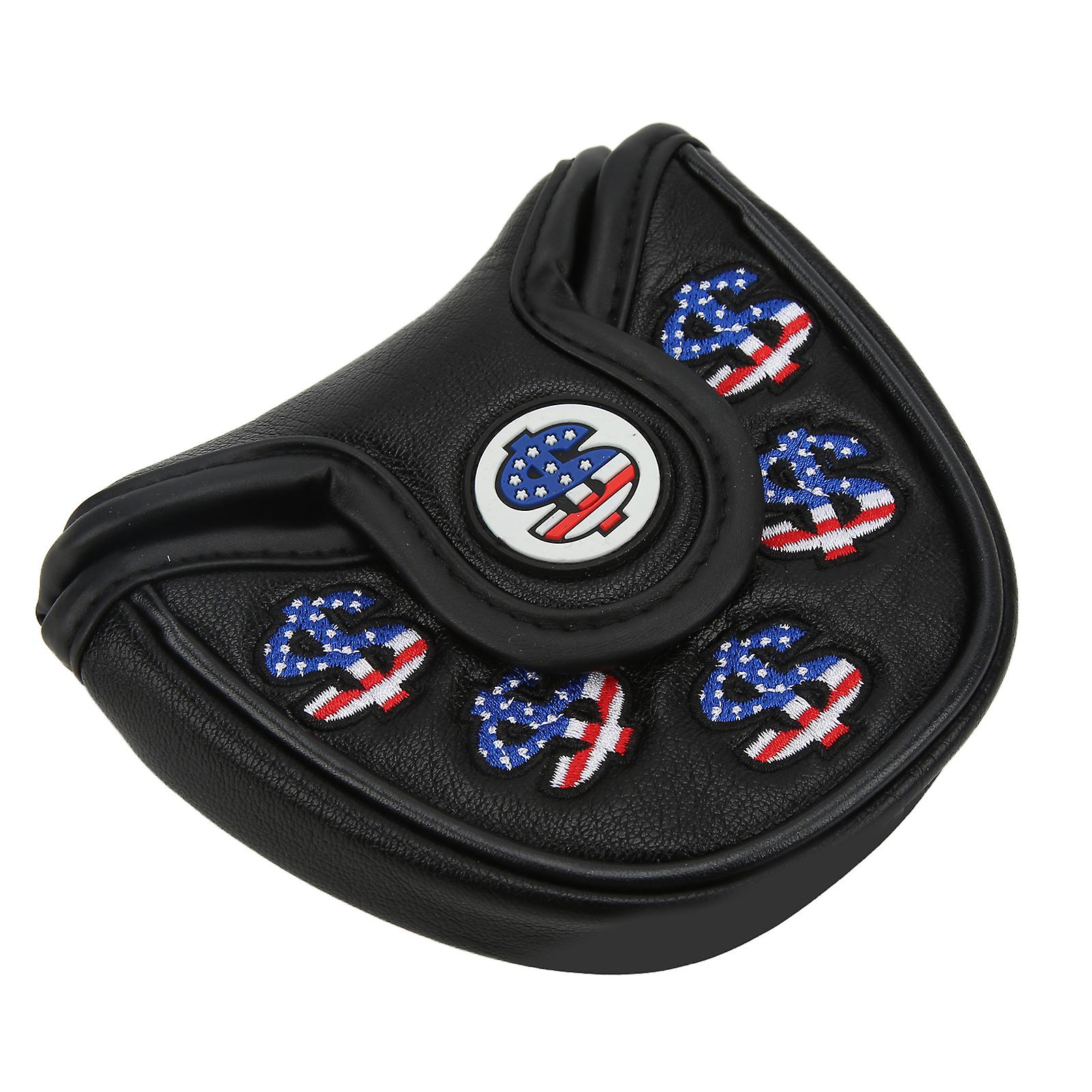 Golf Putter Head Covers Pu Leather Waterproof Golf Club Headcover Protector With Magnetic Closureblack