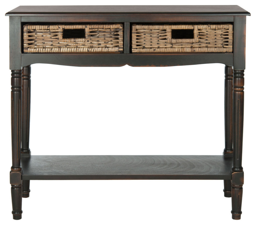 Kitty 2 Drawer Console Brown   Tropical   Console Tables   by AED Luxury Home Decor  Houzz