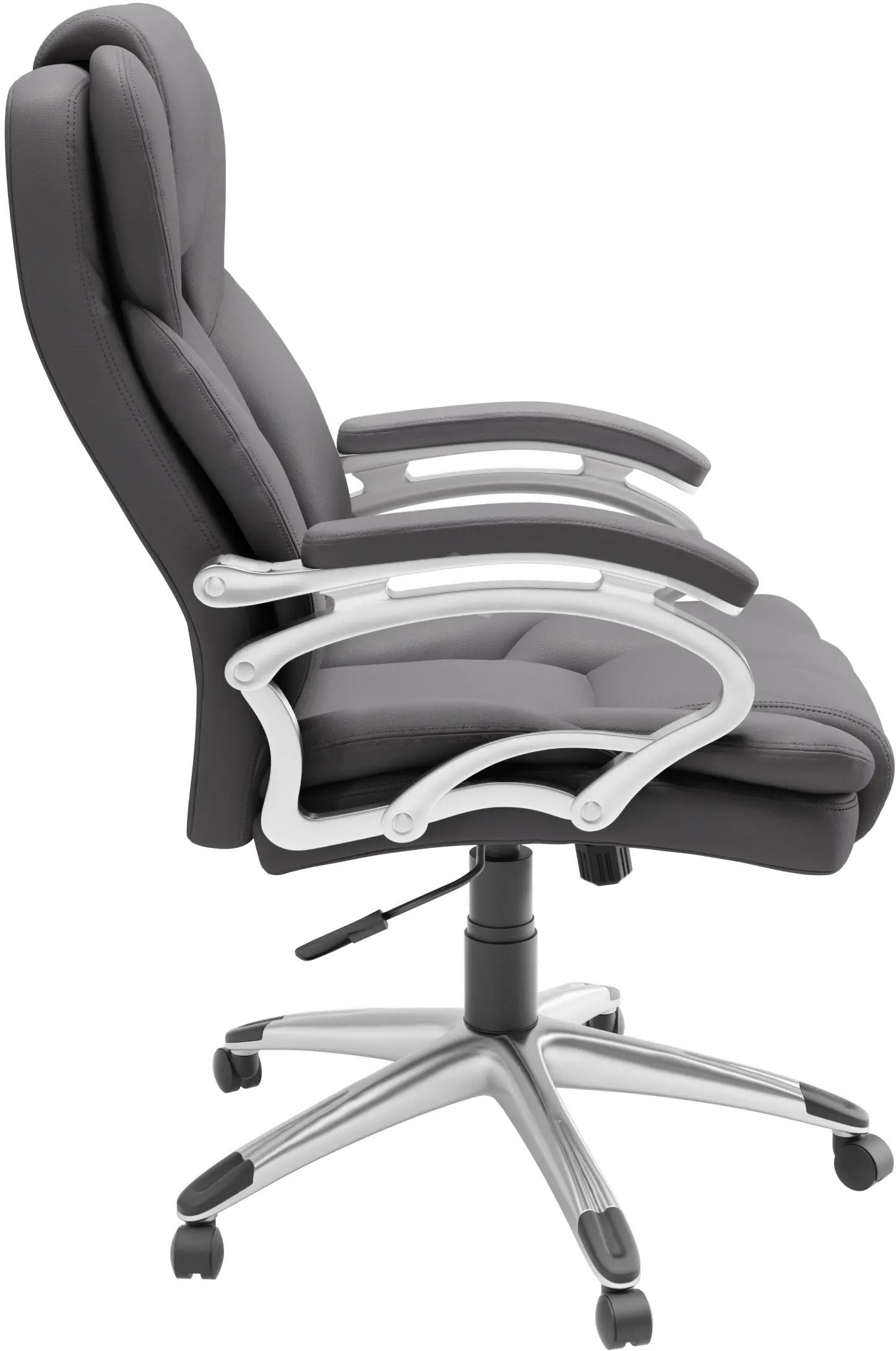 Workspace Contemporary Grey Leatherette Executive Office Chair