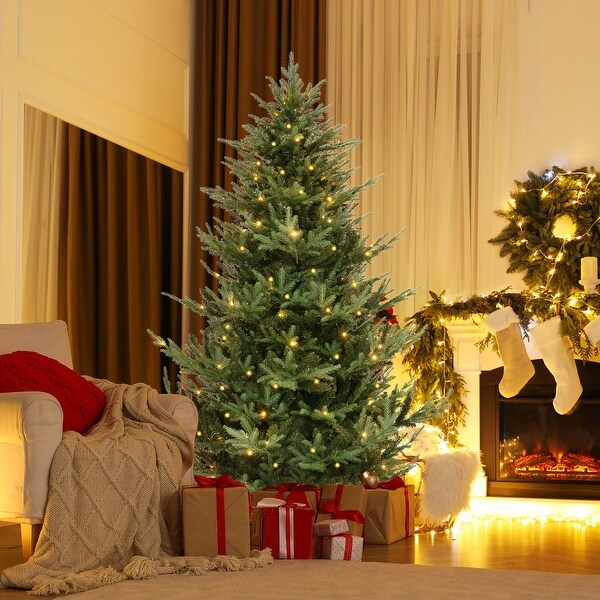 Artificial Christmas Tree with Branch Tips and Warm White LED Lights