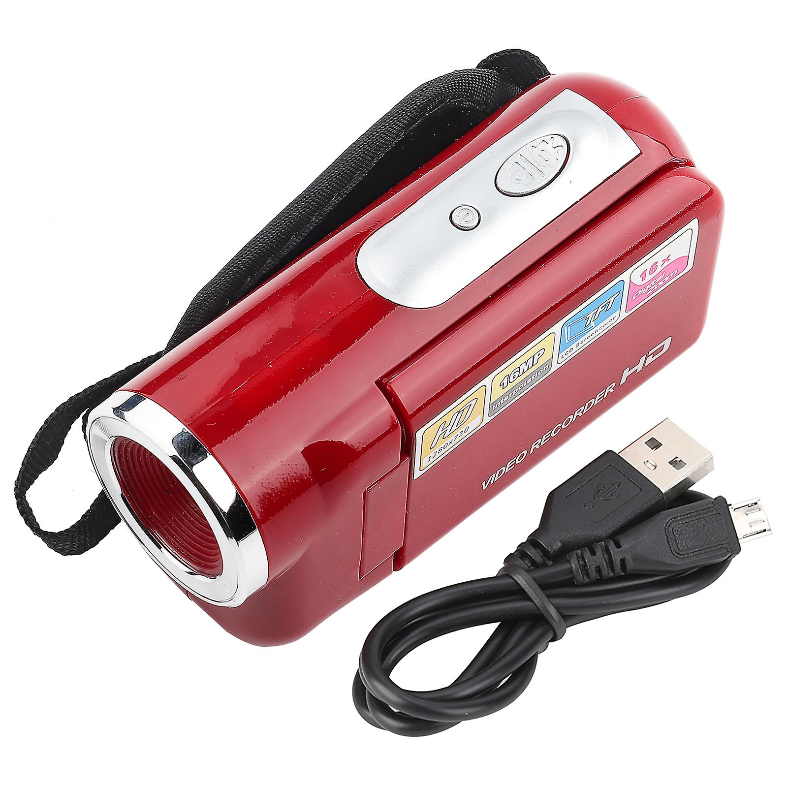 Portable Children Kids 16x Hd Digital Video Camera Camcorder With Tft Lcd Sceen Toy Red