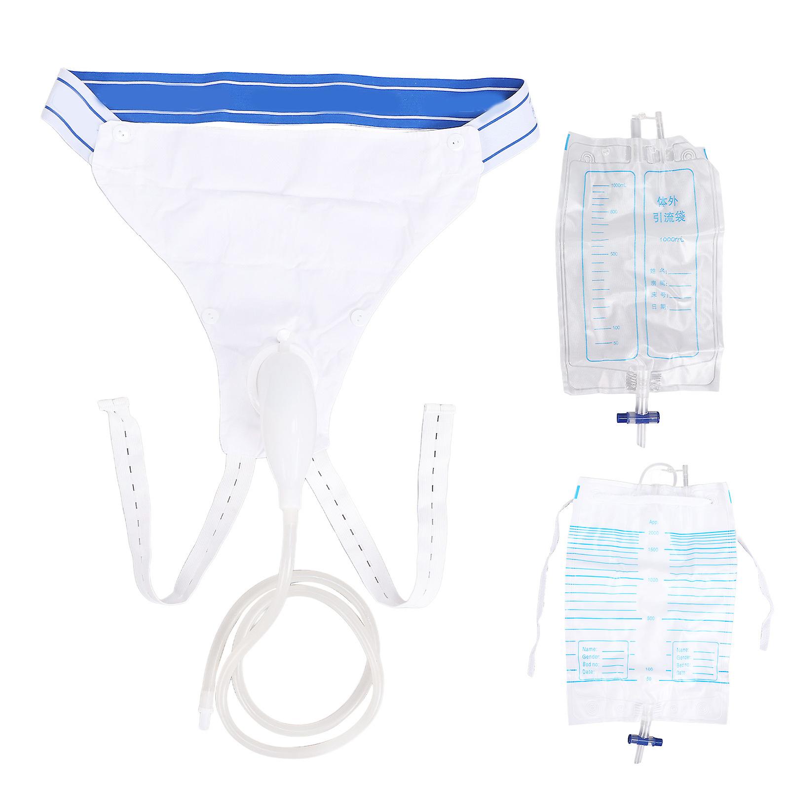 Elderly Silicone Urine Collector Prevent Leakage Wearable Urine Collection Catheter Drainage Bag Men Type