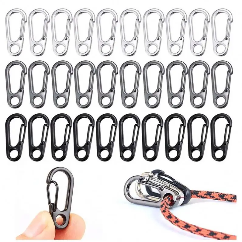 5Pcs/Lot Mini Carabiner Clips Tiny oy Spring Snap Hook Keychain Clasps EDC Small Hanging Buckle for Backpack Camping Bottle