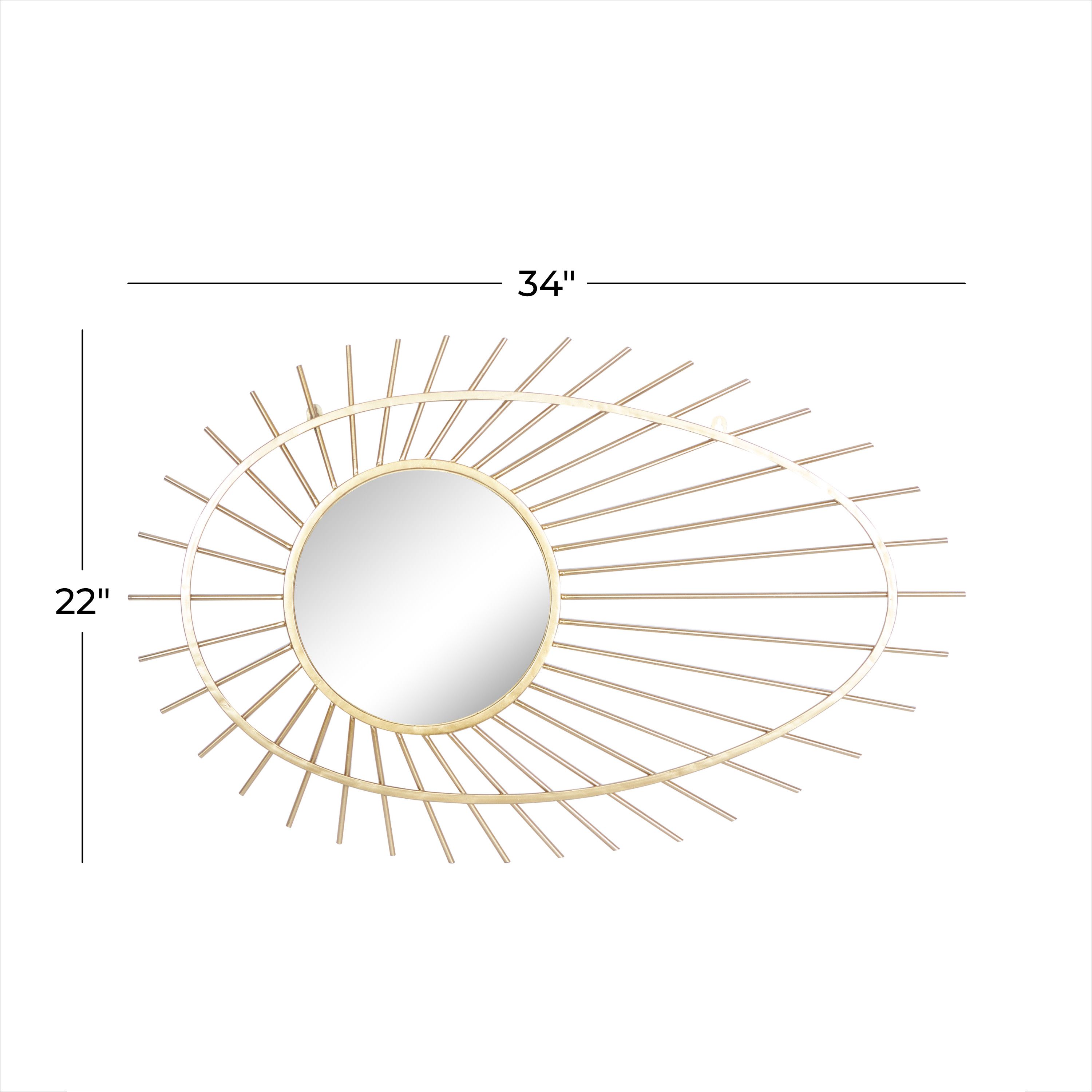 CosmoLiving by Cosmopolitan Gold Metal Contemporary Wall Mirror 34 x 22 x 1