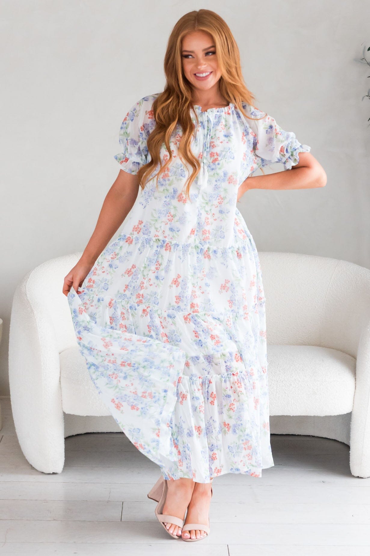 Kasia blue iris spring and summer dress