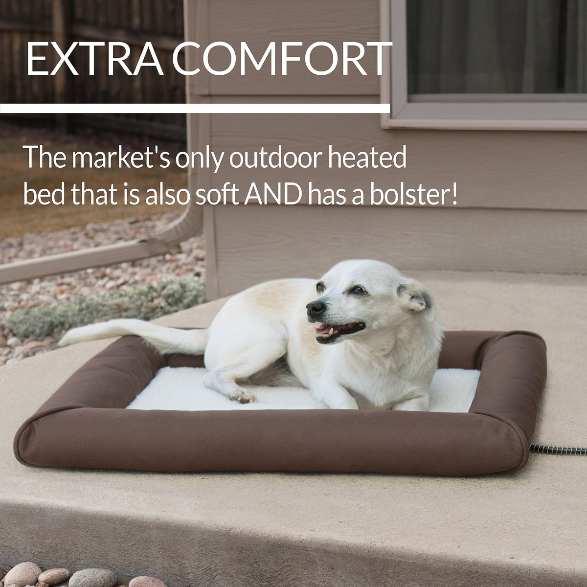 KandH Pet Products Deluxe Lectro-Soft Outdoor Heated Bolster Cat and Dog Bed