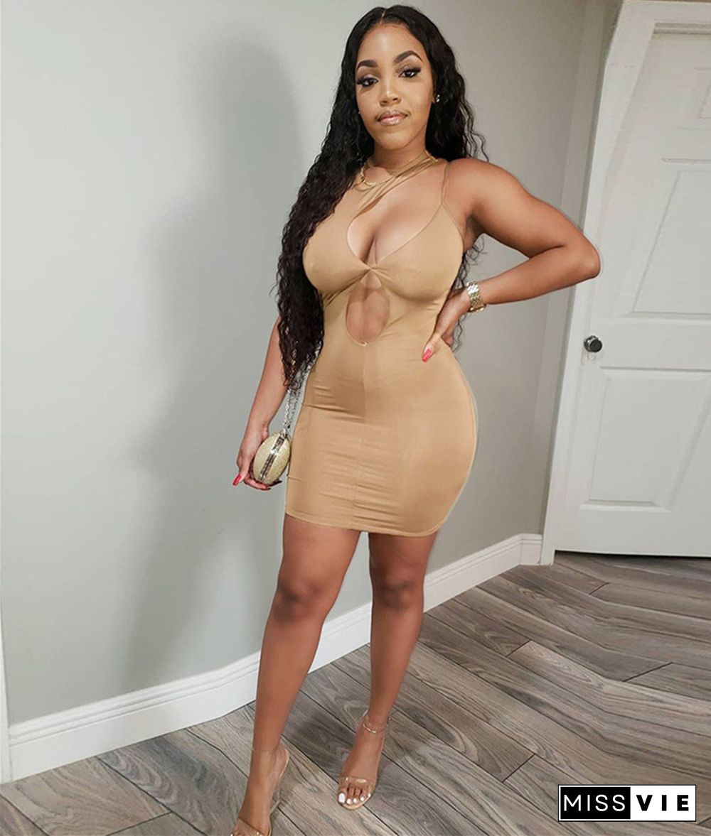 Sexy Hollow Out Sleeveless Bodycon Mini Dresses