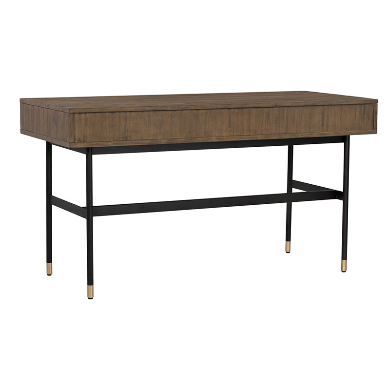 HAMILTON Study Desk Solid Acacia Wood 140cm - Toffee