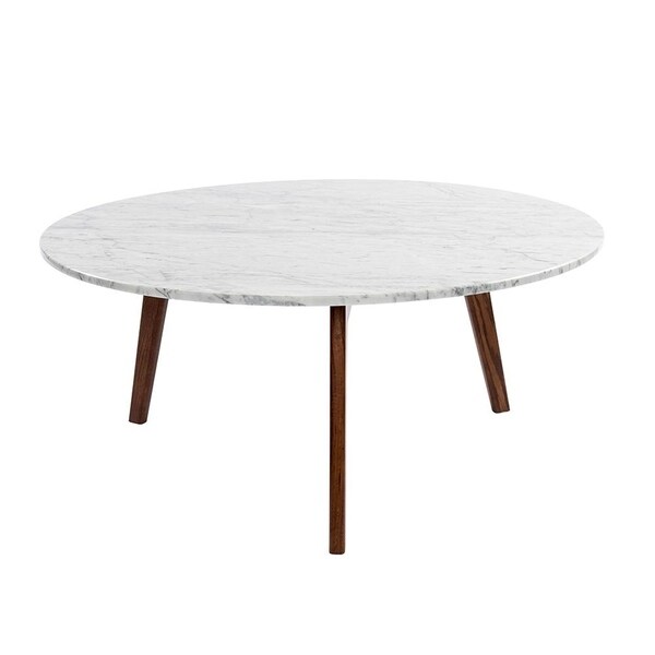 White Carrara Italian Marble Coffee Table