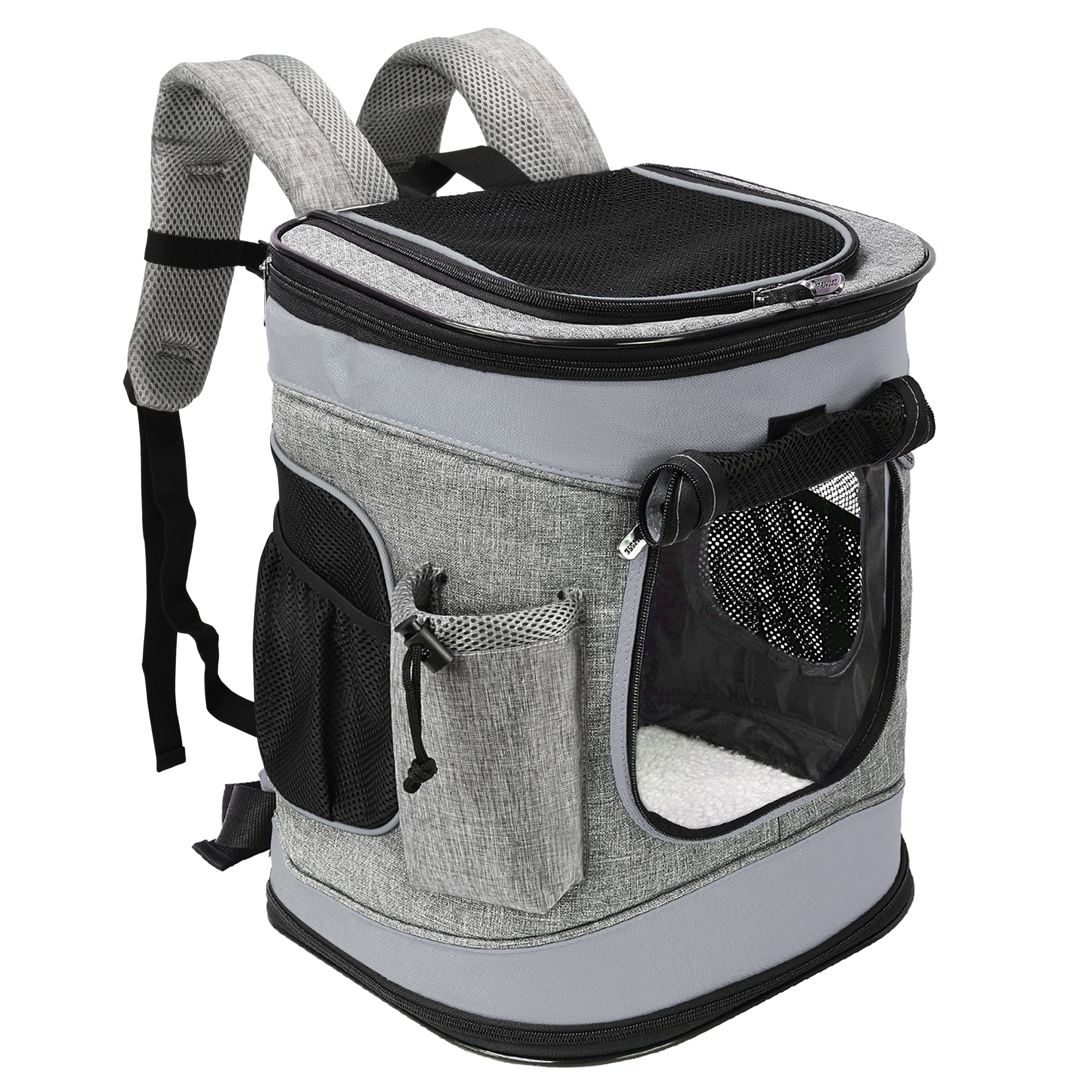 Deluxe Pet Carrier Backpack for Small Cats and Dogs |Two-Sided Entry Airline-Approved， Padded Back Support Travel Carrier for Hiking， Walking， Cycling and Outdoor