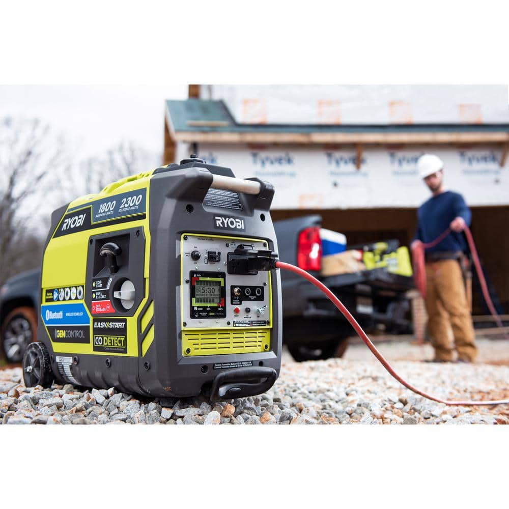 💥RYOBI 2,300-Watt Recoil Start Bluetooth Super Quiet Gasoline Powered Digital Inverter Generator with CO Shutdown Sensor RYi2322