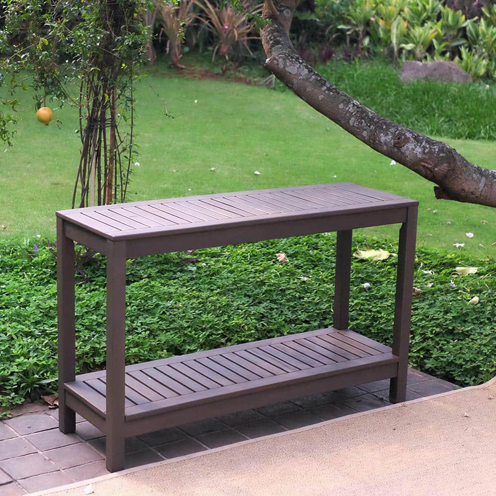 Cambridge Casual Braga Dark Gray Wood Outdoor Side Table