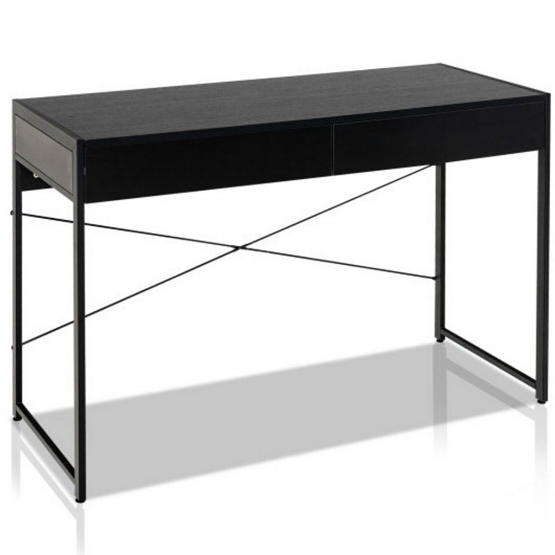 2-Drawer Home Office Desk with Steel Frame