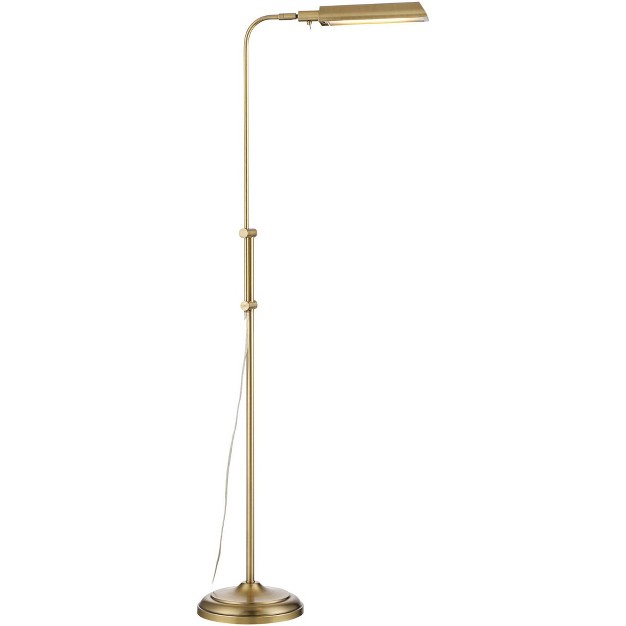 Tall Plated Aged Brass Led Adjustable Metal Shade For Living Room Reading Bedroo