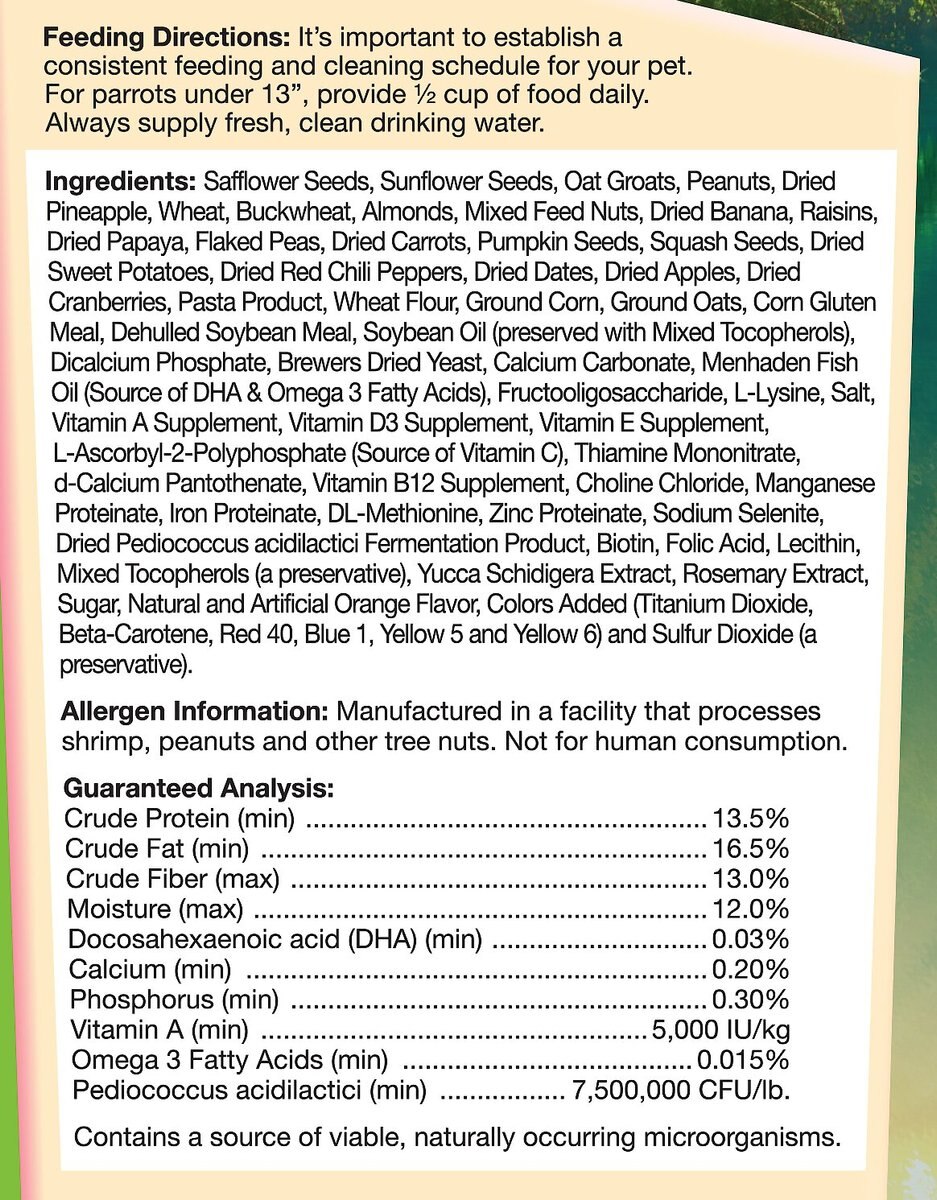 Brown's Tropical Carnival Gourmet Small Hookbill Food