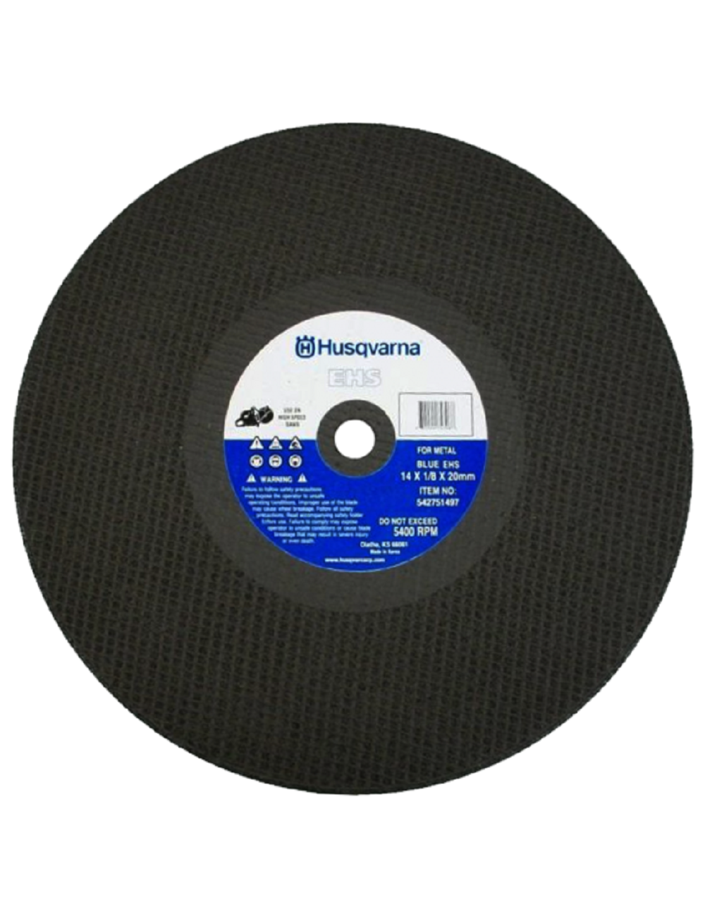 14 x 1/8 x 20mm Blue EHS High Speed Abrasive Blade