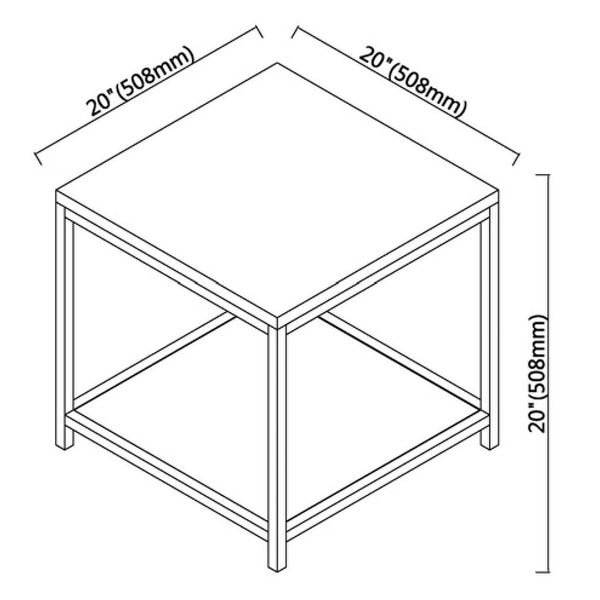 2 Tier Solid Bamboo Steel Frame End Table