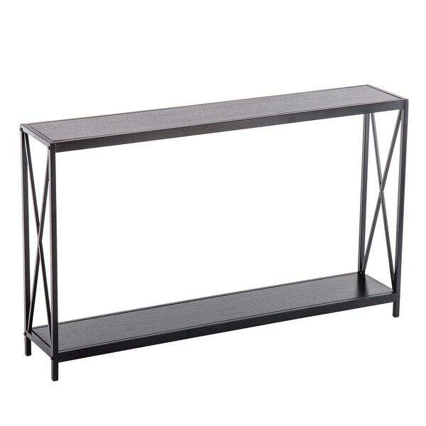 Triamine Board Cross Iron Frame Console/ Sofa Table