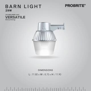 PROBRITE 250W Equivalent 3300 Lumens Standard LED Gray Dusk to Dawn Outdoor Barn Area Light LED29-PC-GR