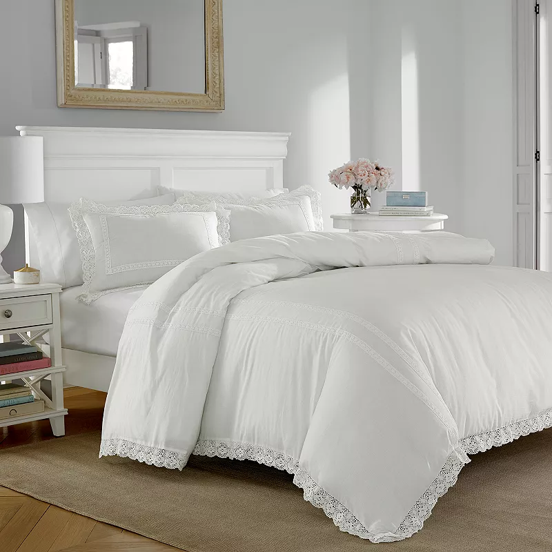 Laura Ashley Lifestyles Annabella Crochet Duvet Cover Set