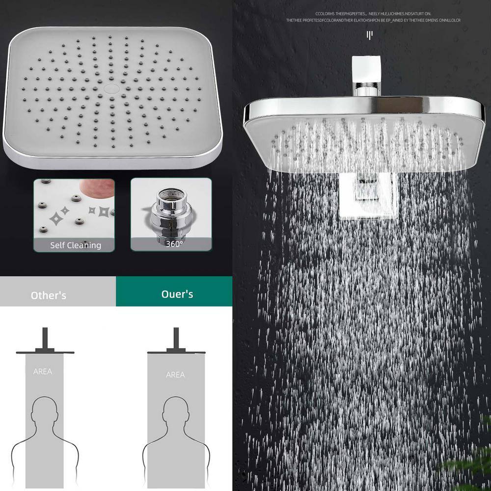 ELLOALLO 2-Handle 3-Spray Tub and Shower Faucet Handheld Shower Combo Set with 8 in. Rain Shower Head in Chrome (Valve Included) ES-GY-P200