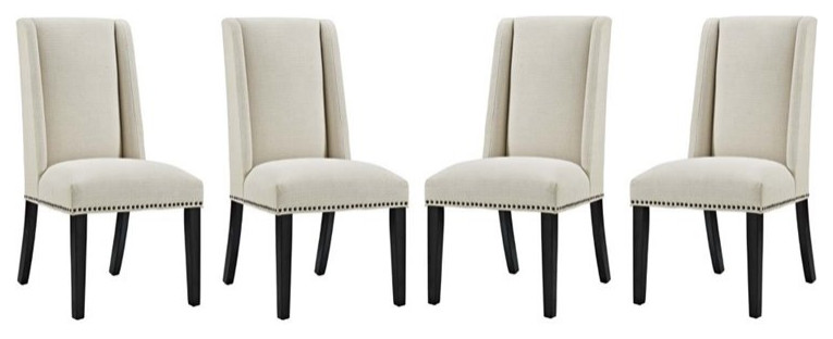 Hawthorne Collections 20.5 quotModern Fabric Dining Chair in Beige (Set of 4)   Transitional   Dining Chairs   by Homesquare  Houzz