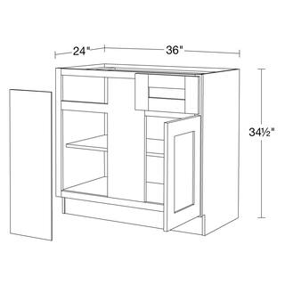 Contractor Express Cabinets Arlington Vessel Blue Shaker Stock Assembled Plywood Base Kitchen Cabinet Blind Corner Left 36 in. x 34.5 in. x 24 in. BBCU42L-XVB