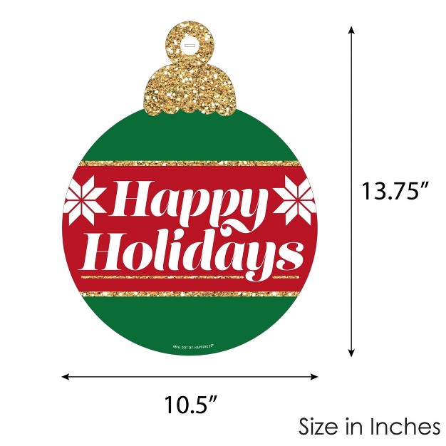 Big Dot Of Happiness Ornaments Hanging Porch Holiday And Christmas Party Outdoor Decorations Front Door Decor 1 Piece Sign