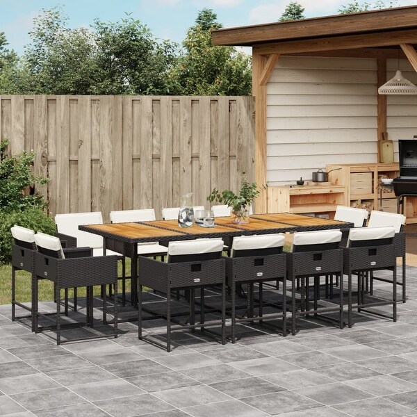 vidaX Patio Dining Set with Cushions Poly Rattan