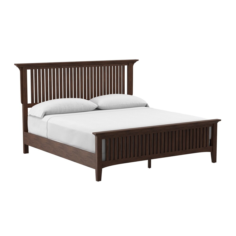 Modern Mission King Bedroom Set with 2 Nightstands and 1 Dresser with Mirror