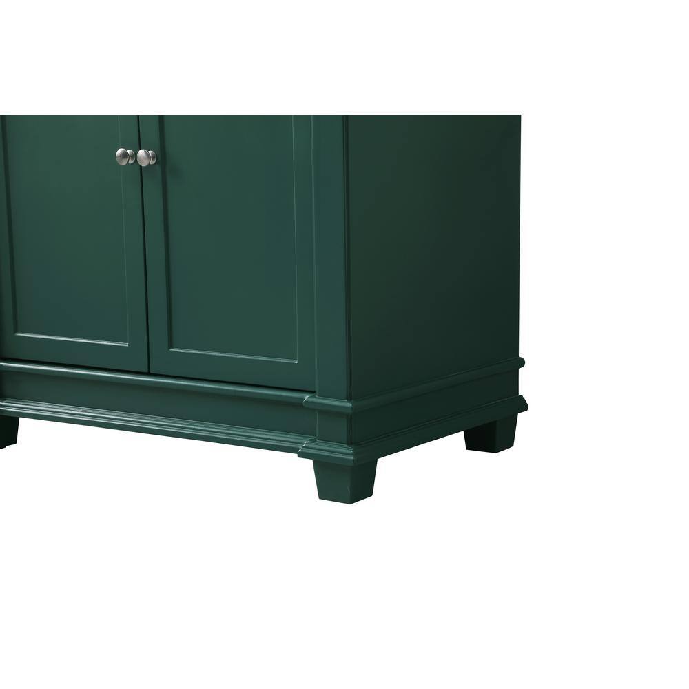 Timeless Home 36 in. W x 21.5 in. D x 35 in. H Single Bathroom Vanity in Green with White Marble TH100036GN