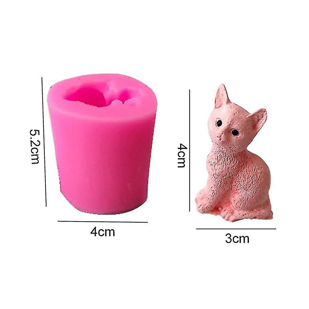 3d Cat Shape Cake Mould Kitten Silicone Chocolate Candy Baking Molds Diy Soap Candle Making Tool