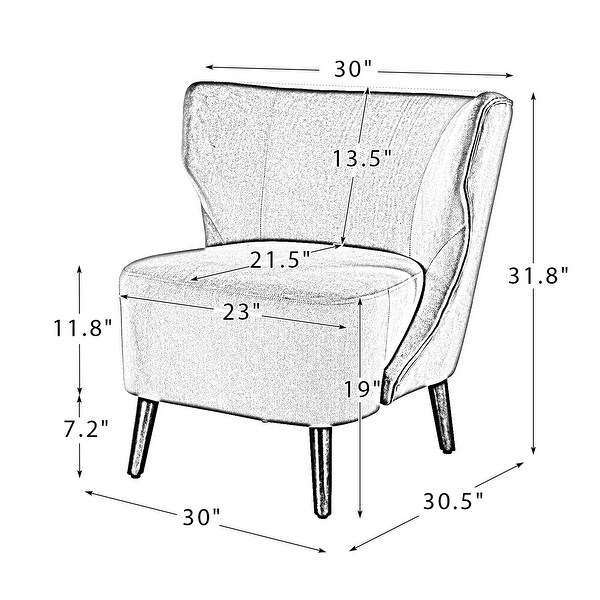 Iolchos Living Room Armless Accent Chair with Wingback by HULALA HOME