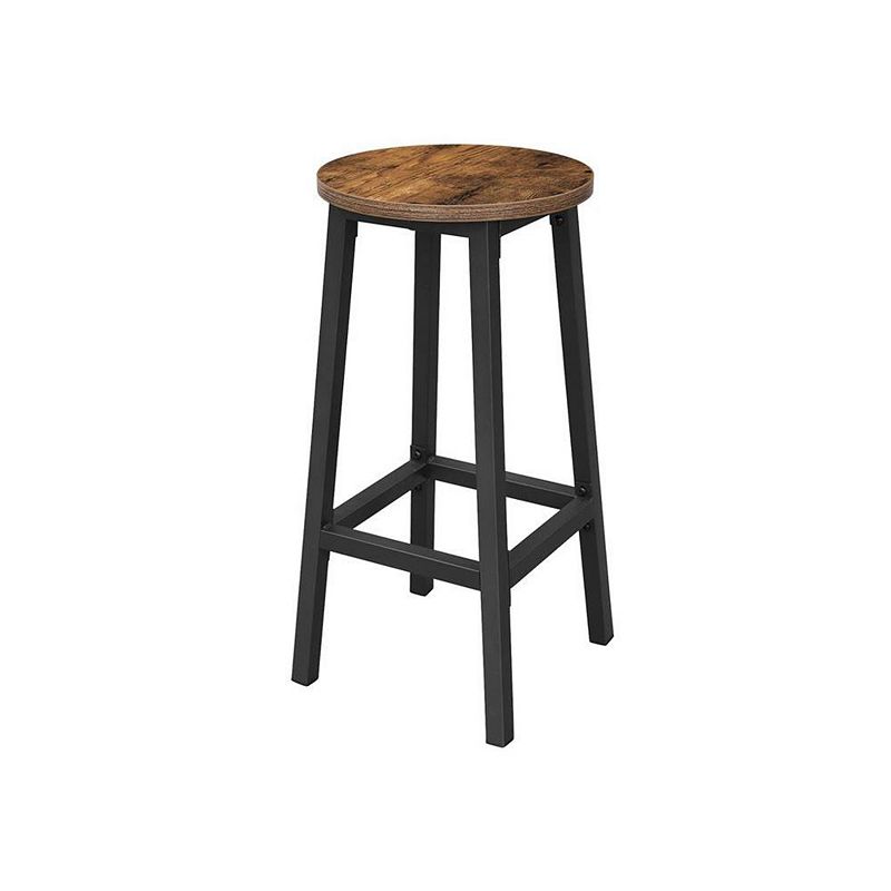 BreeBe Set of 2 Industrial Round Bar Stool Chairs