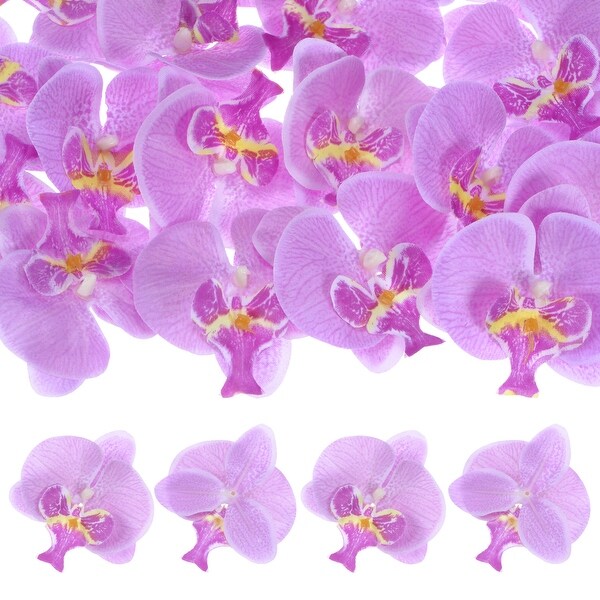 20Pcs Silk Faux Artificial Orchid Flower Heads Petals Decor