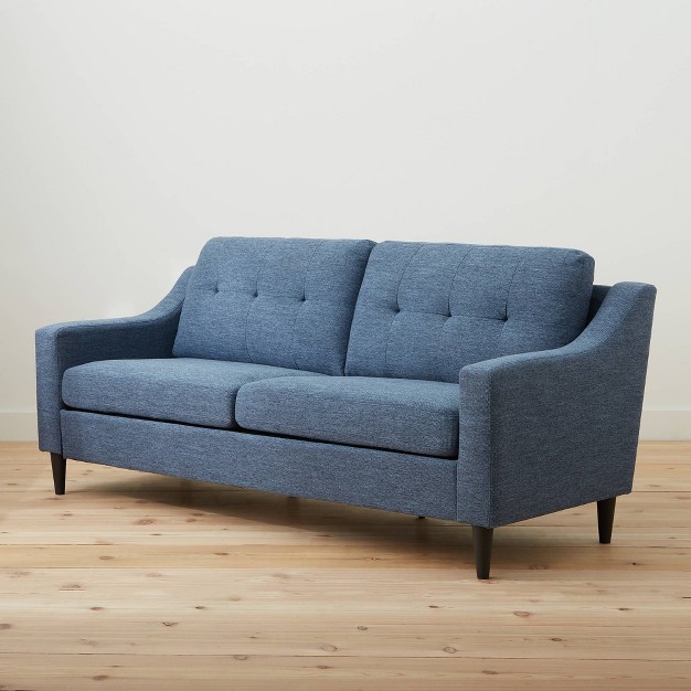 Ellen Upholstered Scooped Arm Sofa With Square Tufting Brookside Home