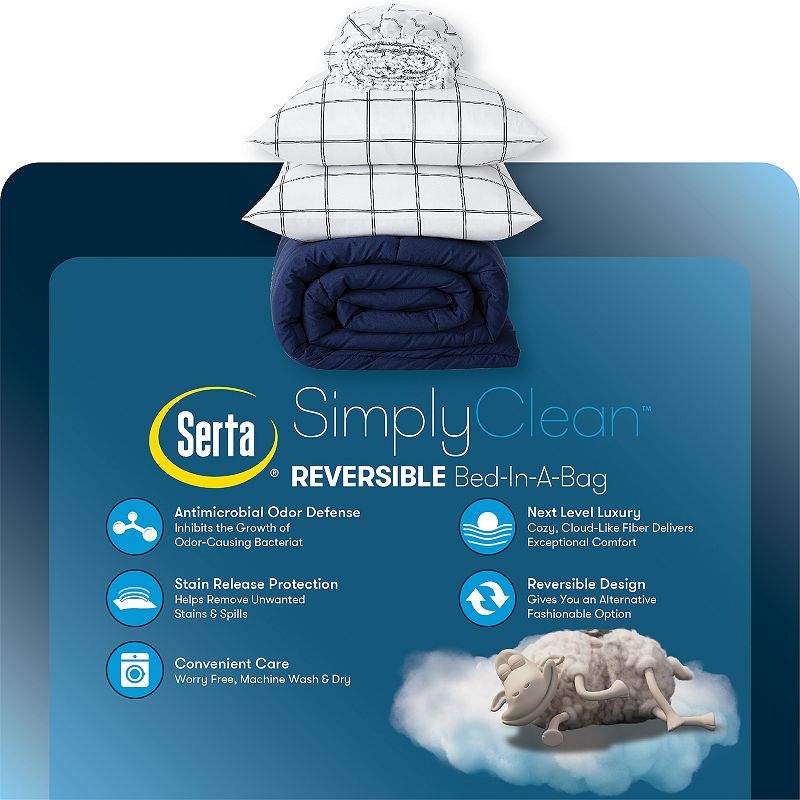 Serta? Simply Clean Antimicrobial Reversible Comforter Set with Sheets