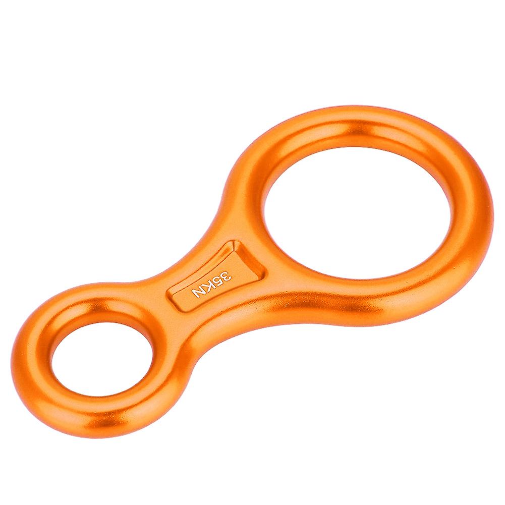 35kn Figure 8 Word Rope Descender Rappel Ring Rock Climbing Rescue Gear (orange)