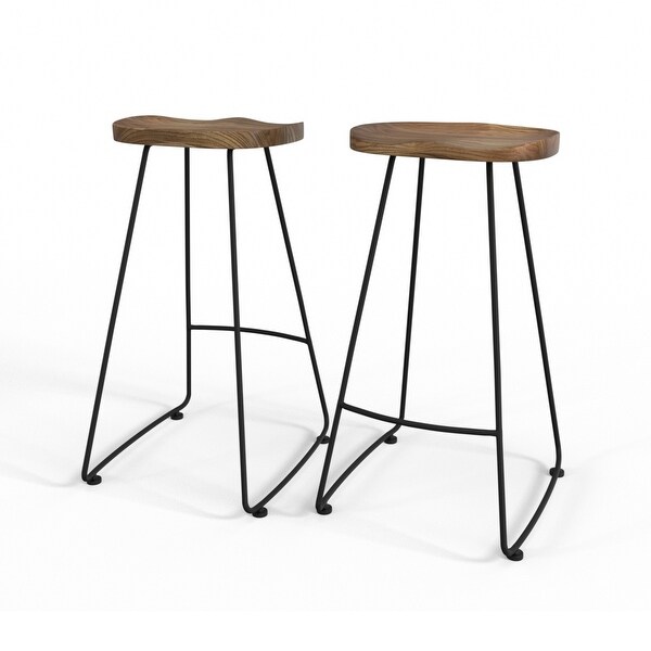 WYNDENHALL Leemington Rustic Metal Stool (Set of 2)