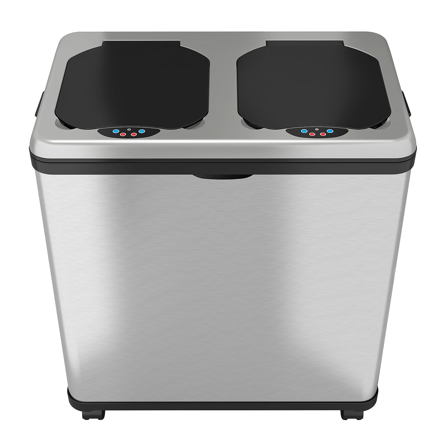 iTouchless Halo Dual Compartment Stainless Steel Sensor Recycle Bin and Trash Can 16 Gallon (RT16SS)