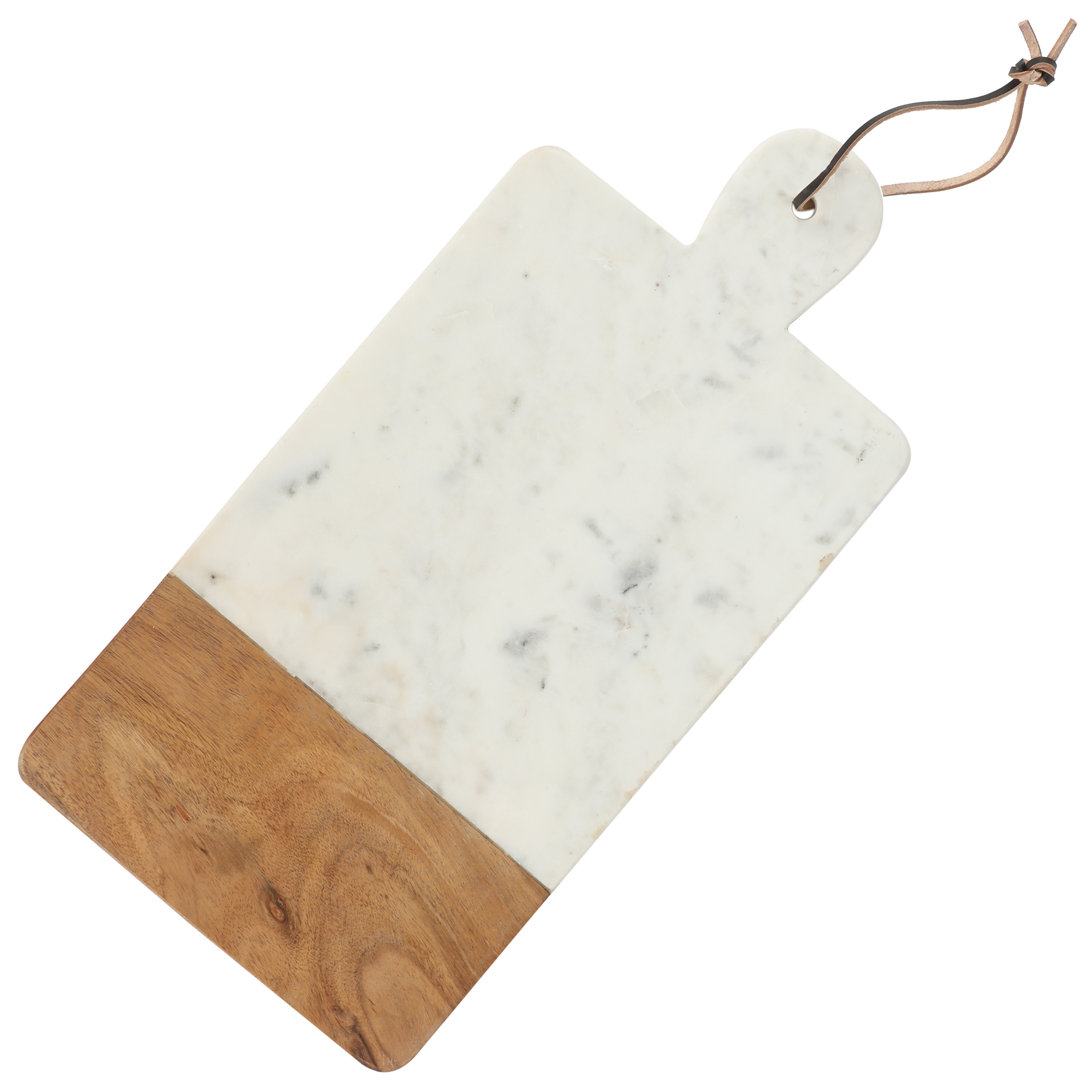 Laurie Gates Mix Material 16in x 8in Rectangular Cheese Board in White Marble and Wood